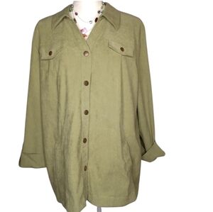 🌵JM COLLECTION Green Blouse Sz 18